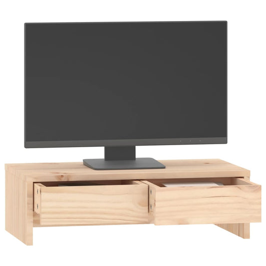 NNEVL Monitor Stand 50x27x15 cm Solid Wood Pine