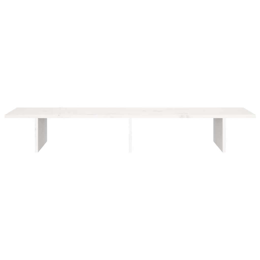 NNEVL Monitor Stand White 100x27x15 cm Solid Wood Pine
