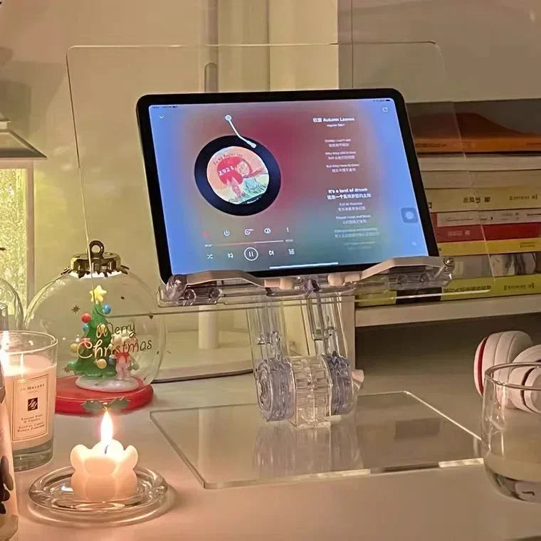 Luxury Lifted Acrylic Laptop Stand: 180° Rotatable, Ergonomic Design