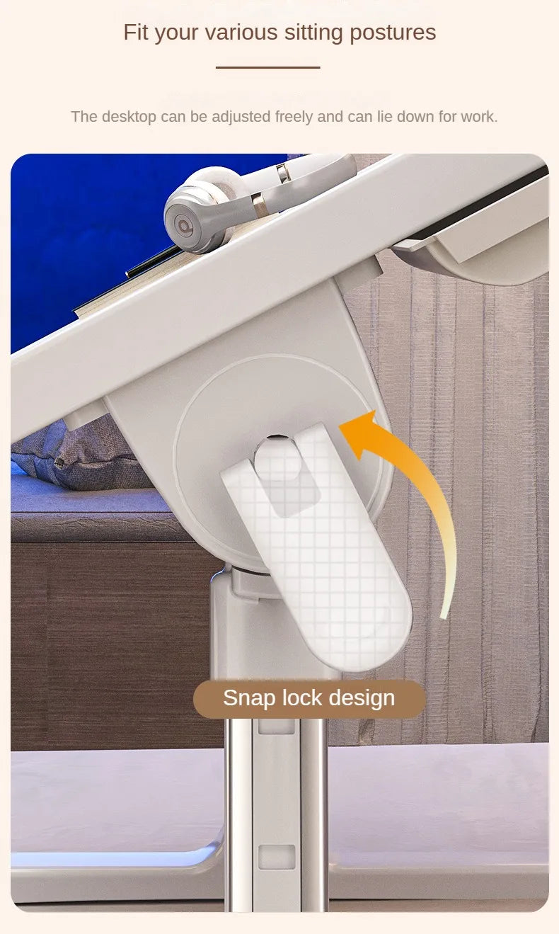 Foldable Radiator-Adjustable Laptop Desk with Drawer