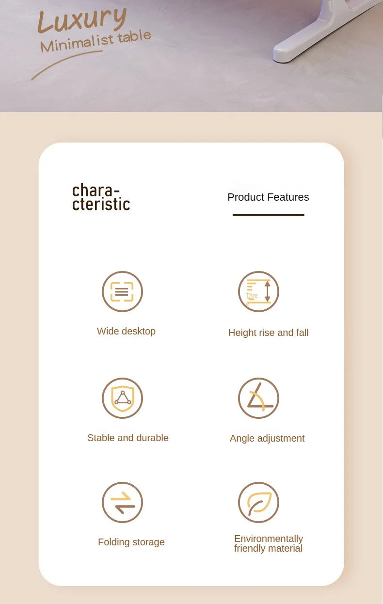 Foldable Radiator-Adjustable Laptop Desk with Drawer