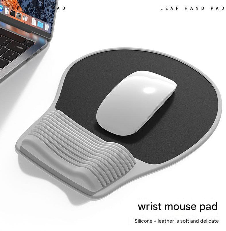 NNEDSZ Grey Ergonomic Silicone Mouse Wrist Rest Pad - Comfortable Hand Support for Keyboard and Mouse